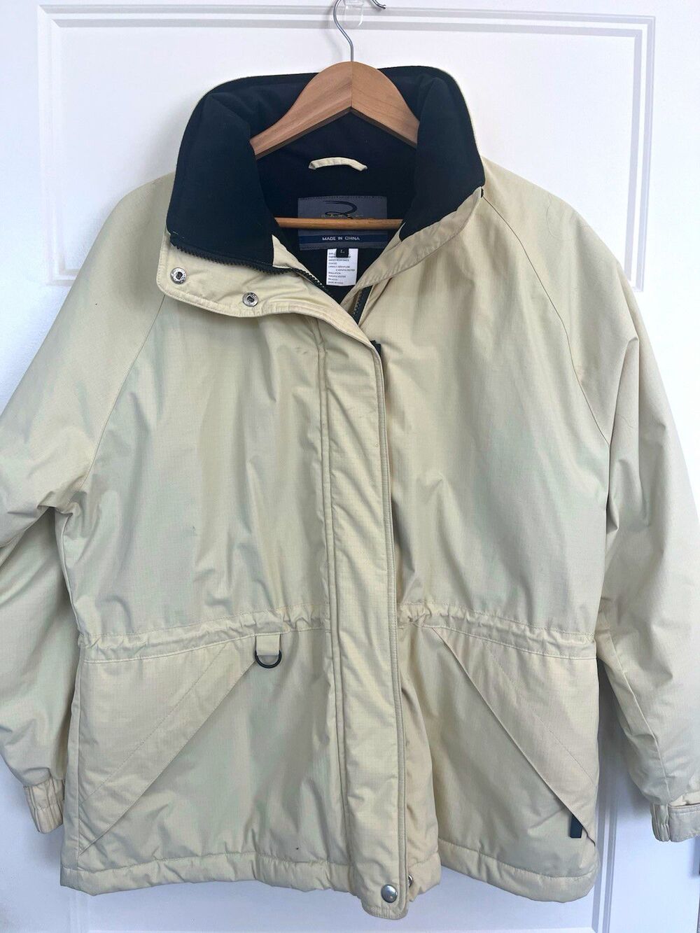 Rawik Endurance Men's Beige Ski Jacket Full Zip Snap Front Fleece Lined Size L